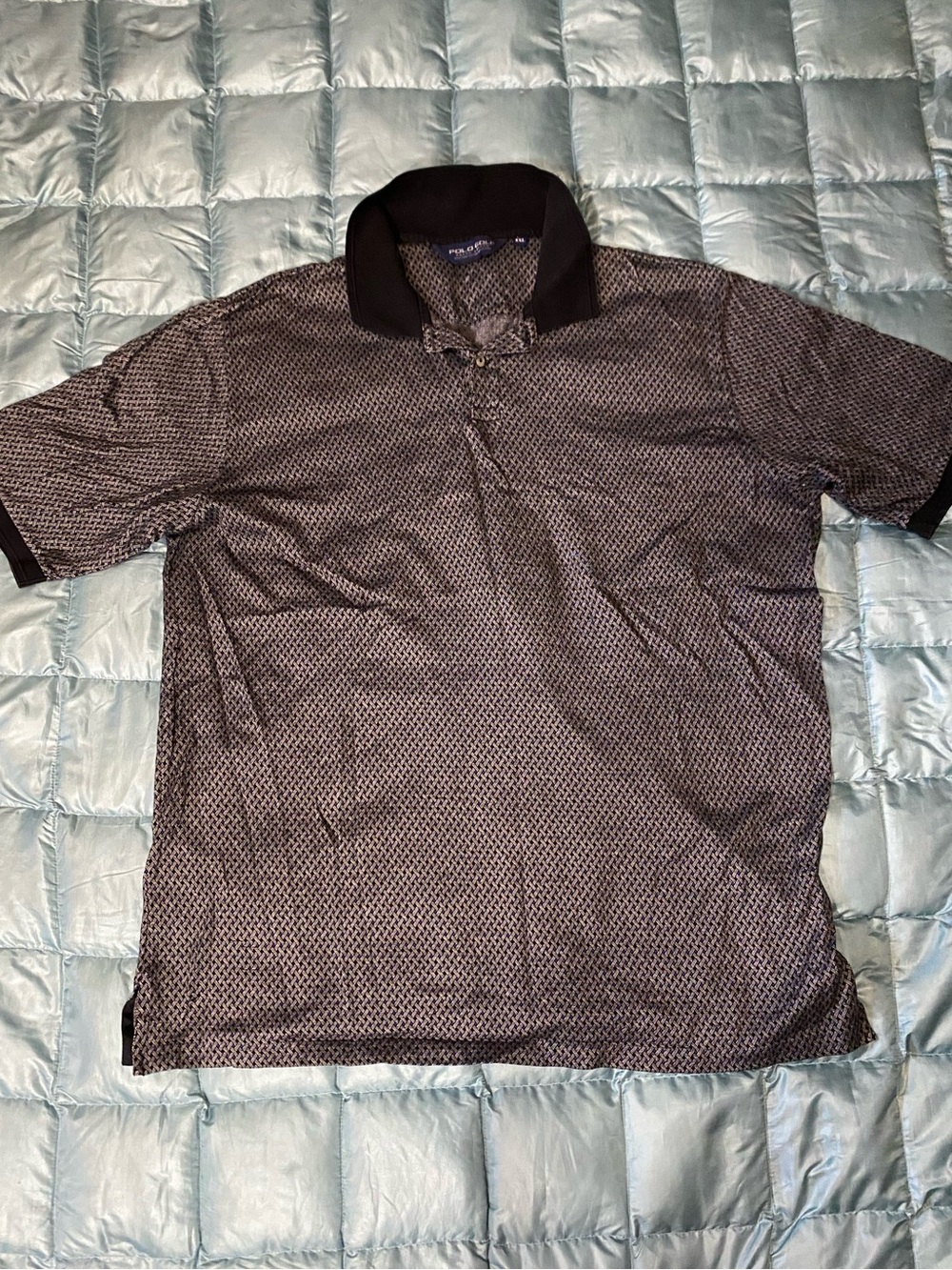 EUC Men's Polo Golf Patterned Polo Shirt - Black Collar Sz XXL Retail $129